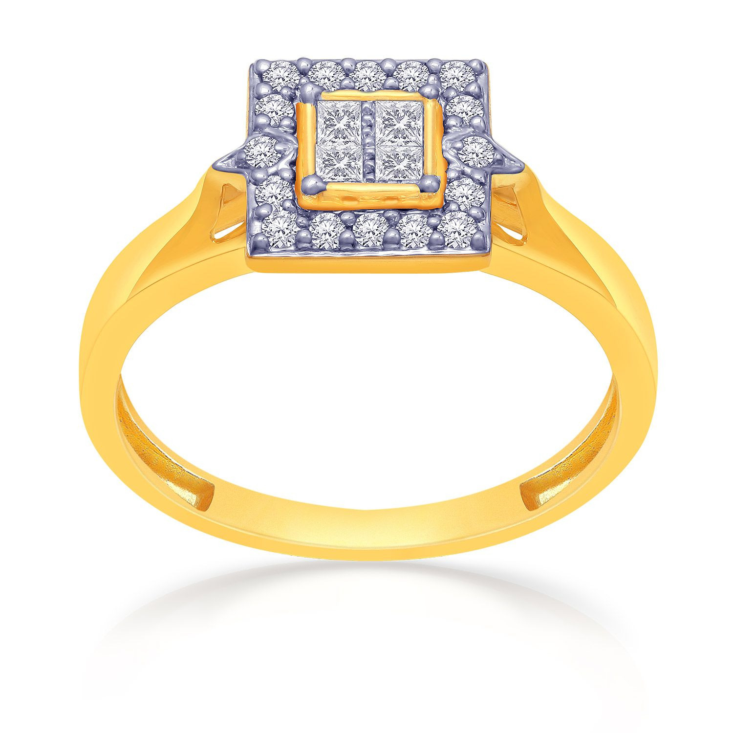 Mine Diamond Studded Gold Casual Ring FRGEN14557