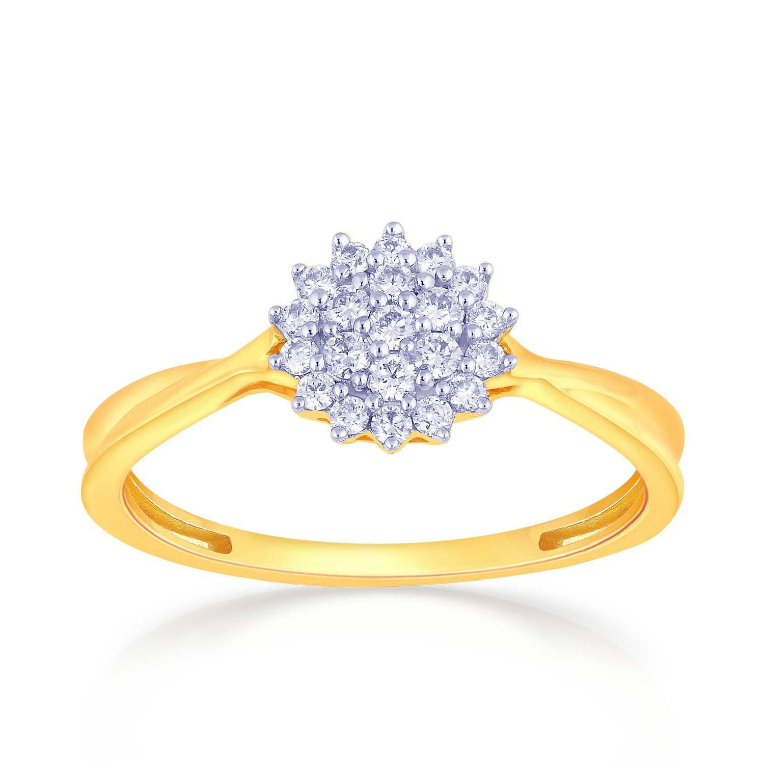 Mine Diamond Studded Gold Casual Ring FRGEN14599