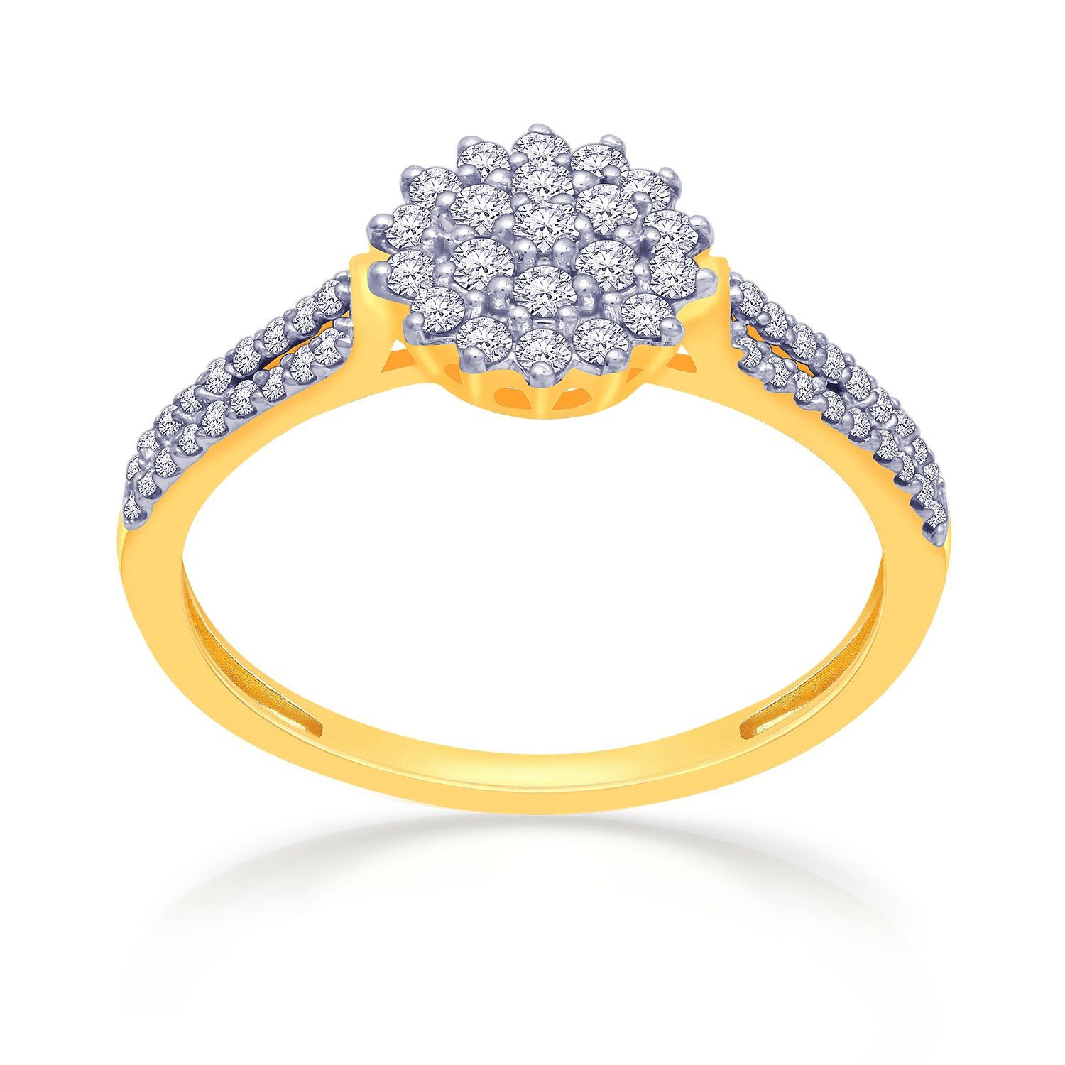 Mine Diamond Studded Gold Casual Ring FRGEN14600