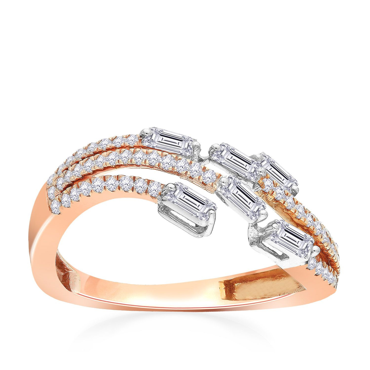 Mine Diamond Studded Gold Casual Ring FRGEN14638