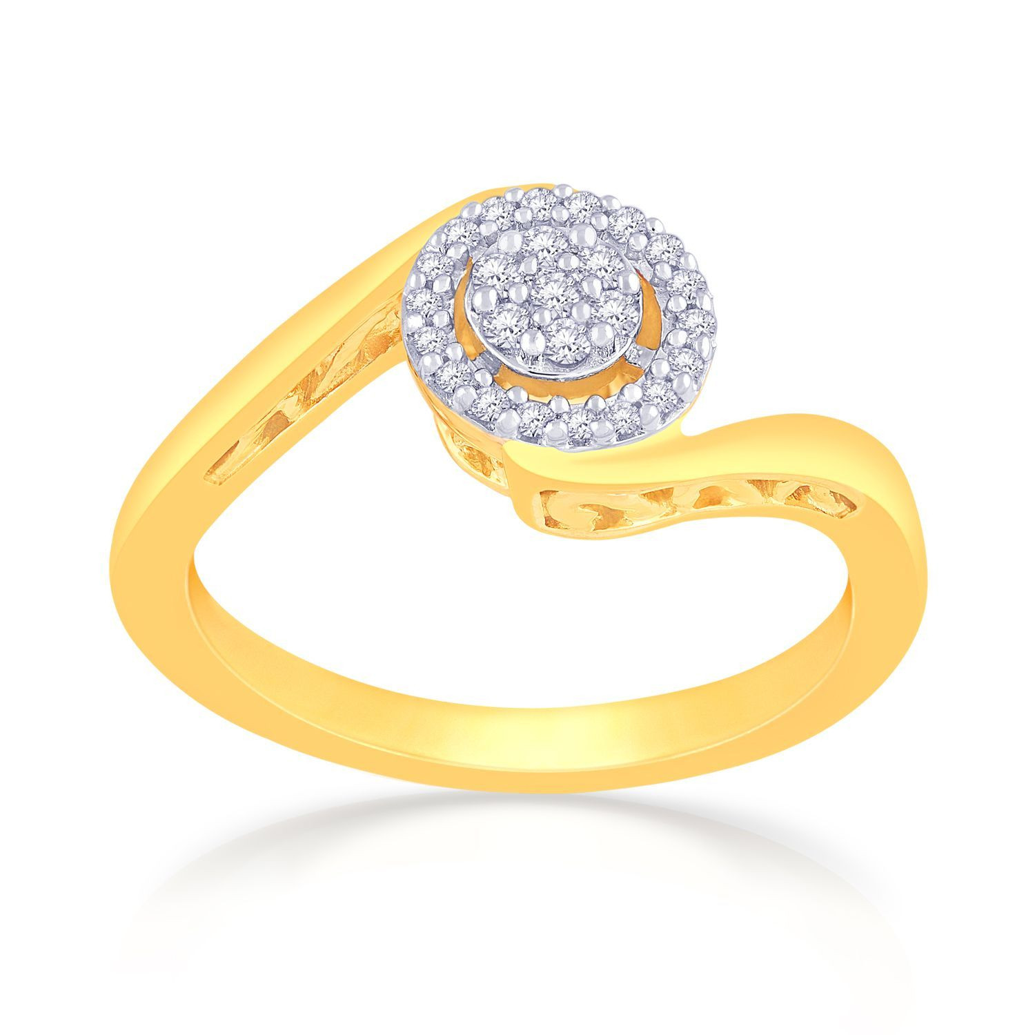 Mine Diamond Studded Gold Casual Ring FRHRM10348