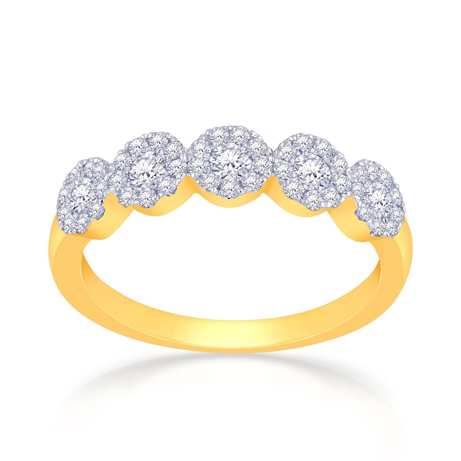 Mine Diamond Studded Gold Casual Ring FRHRM10379