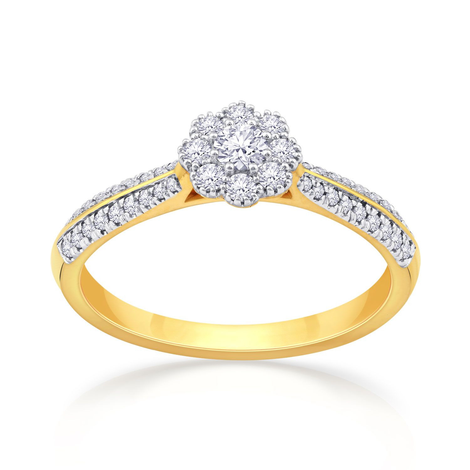 Mine Diamond Studded Gold Casual Ring FRHRM10739