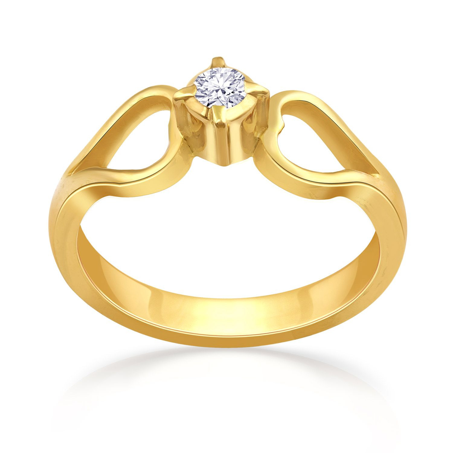 Mine Diamond Studded Gold Casual Ring FRHRT10406