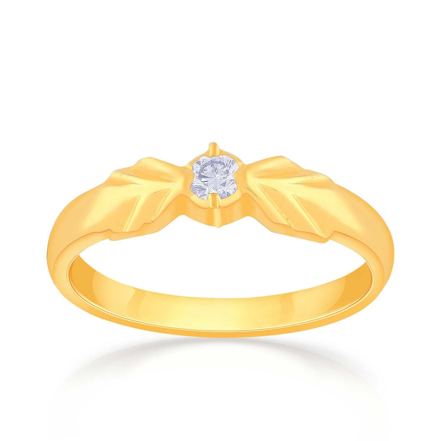 Mine Diamond Studded Gold Casual Ring FRHRT10408