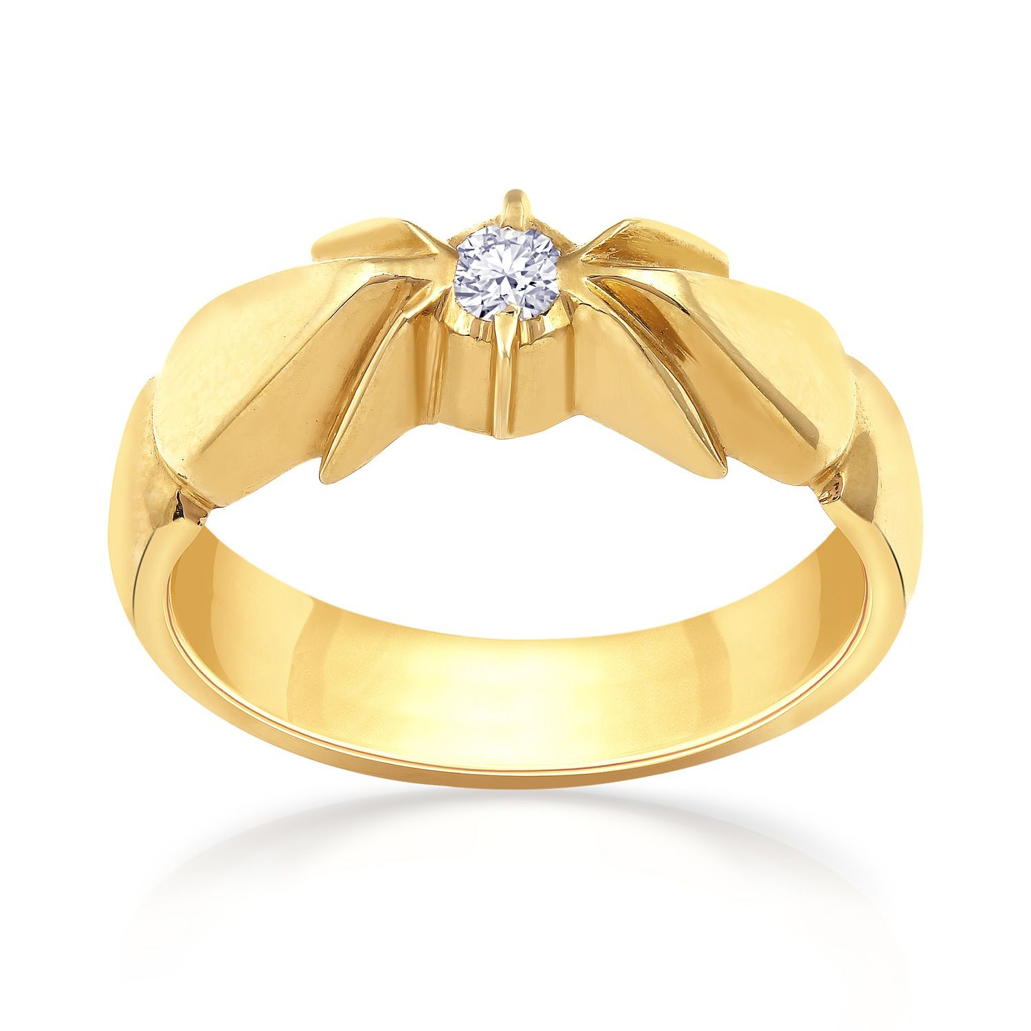 Mine Diamond Studded Gold Casual Ring FRHRT10411