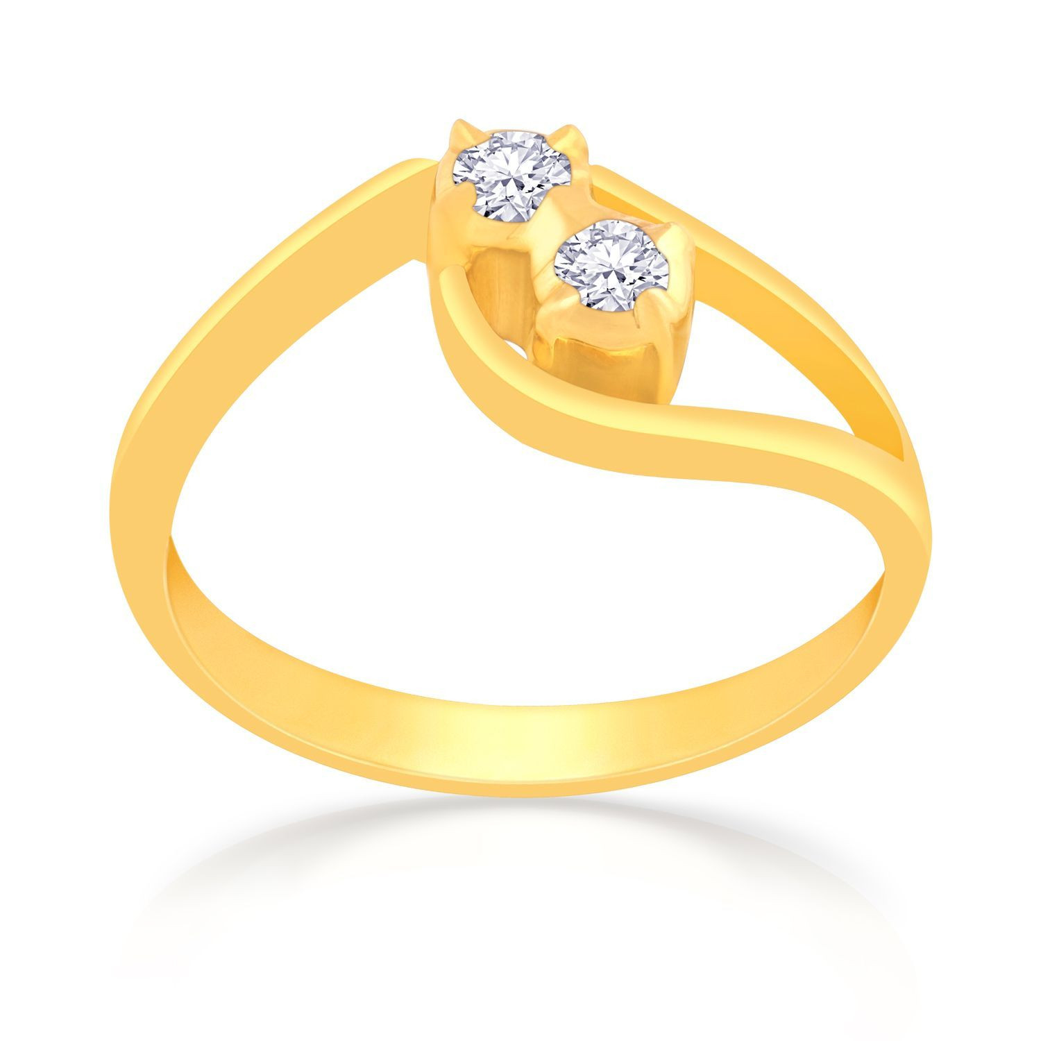 Mine Diamond Studded Gold Casual Ring FRHRT10693