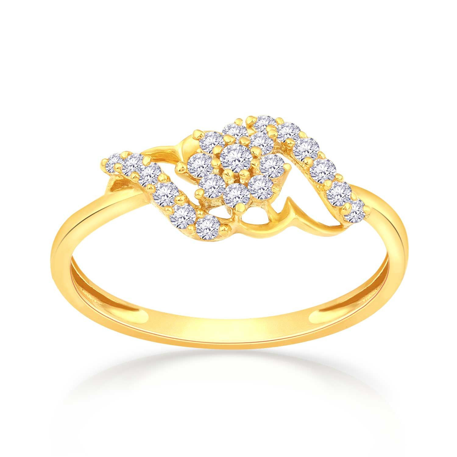 Malabar 22 KT Gold Studded Casual Ring FRSKYDZ092