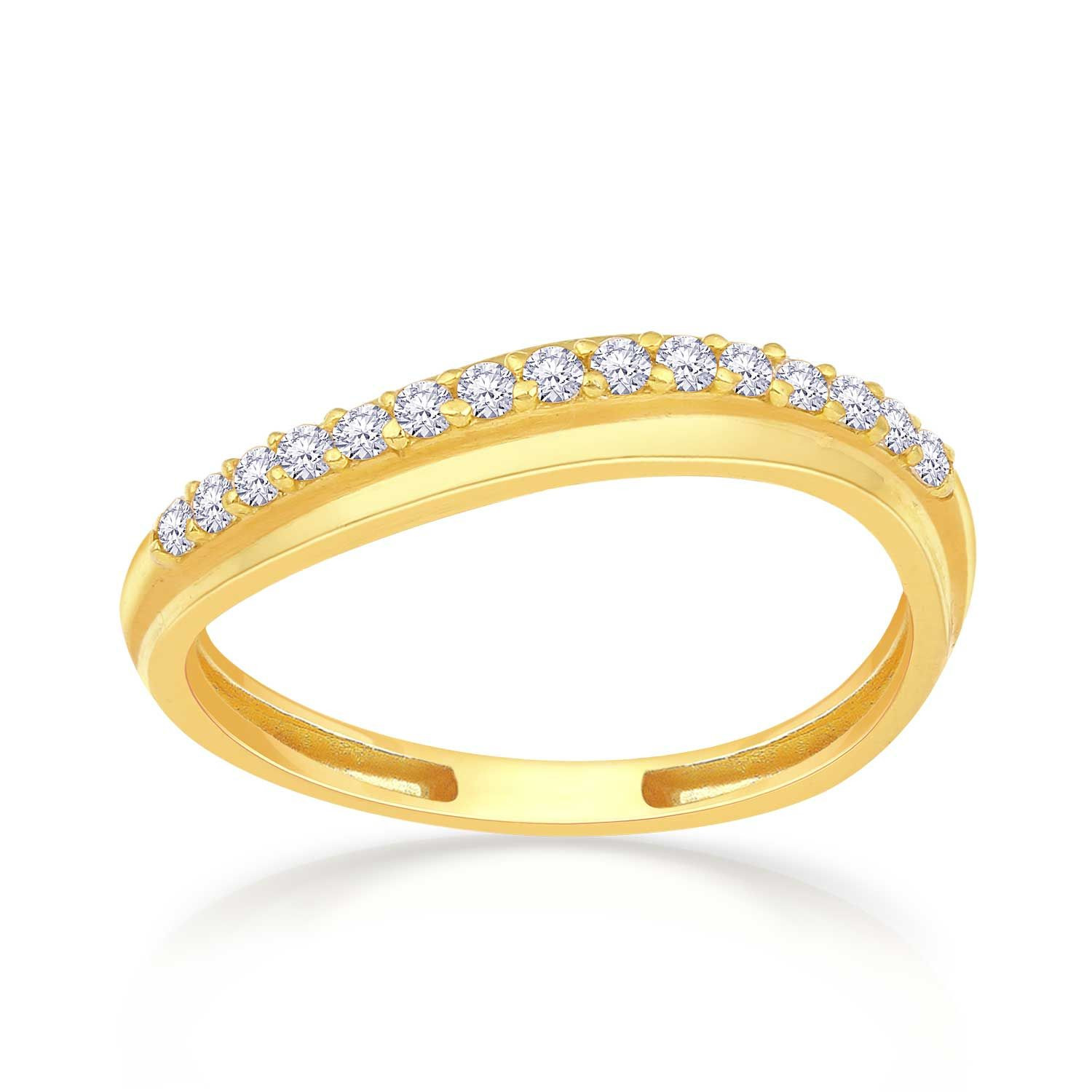 Malabar 22 KT Gold Studded Casual Ring FRSKYDZ100