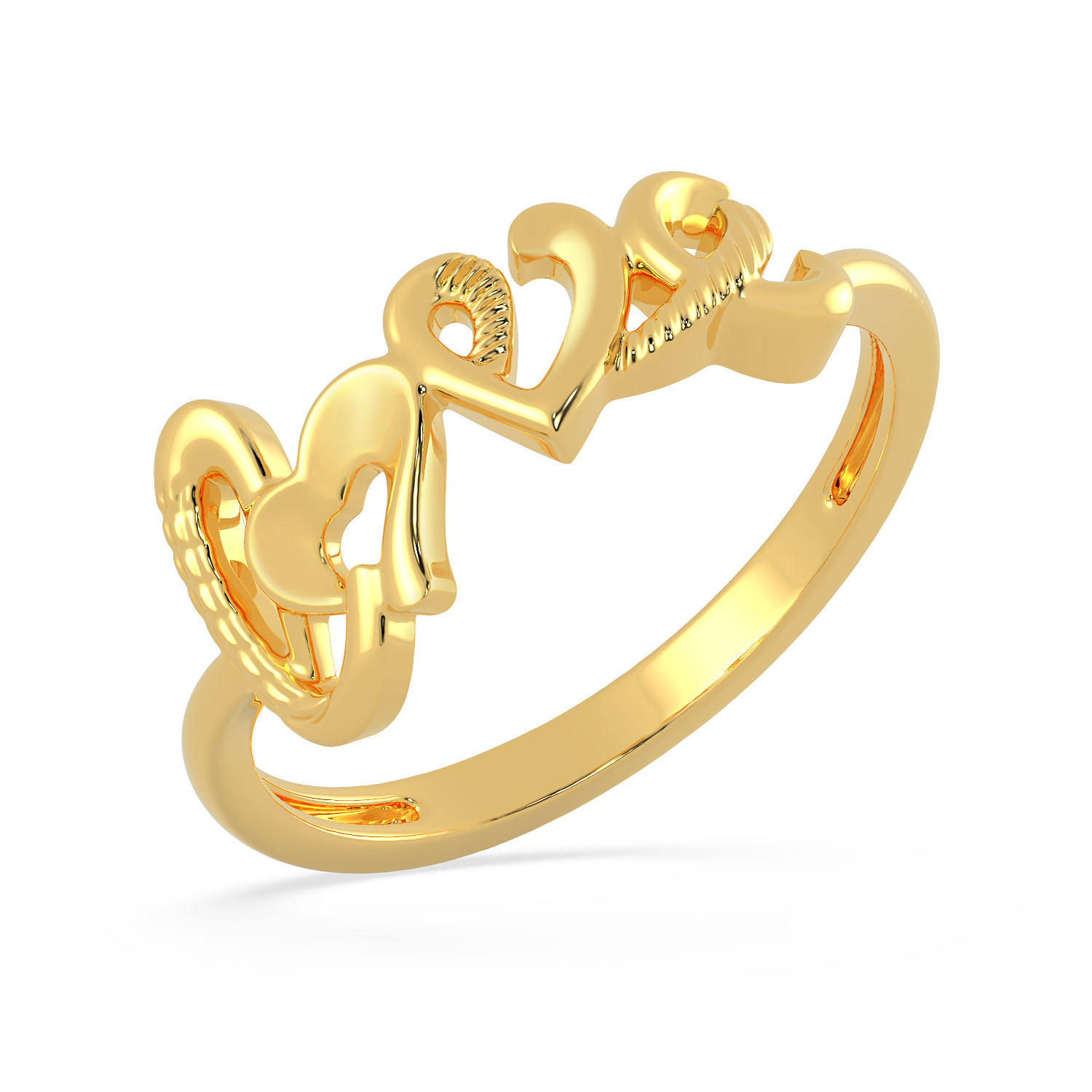 Malabar 22 KT Gold Studded Casual Ring FRSKYDZ113