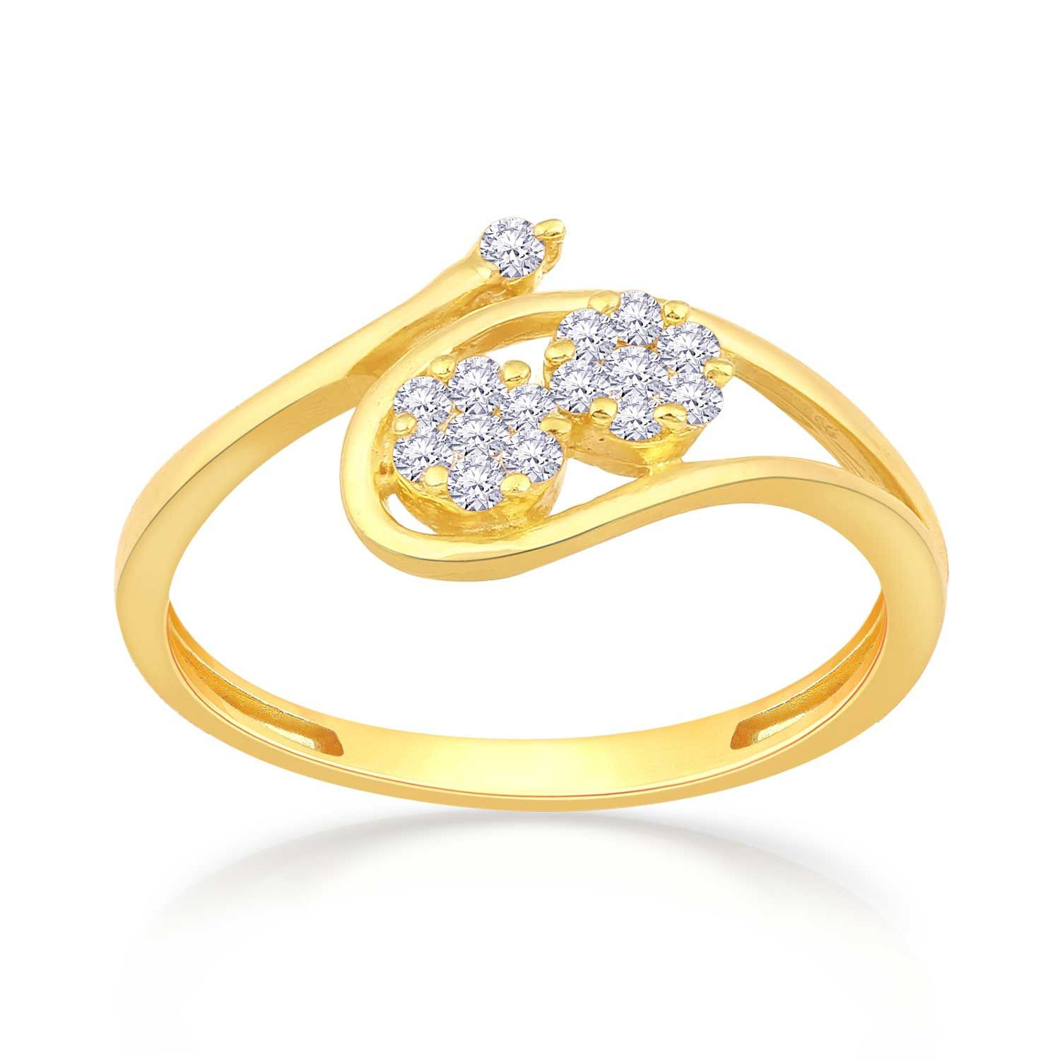 Malabar 22 KT Gold Studded Casual Ring FRSKYDZ132