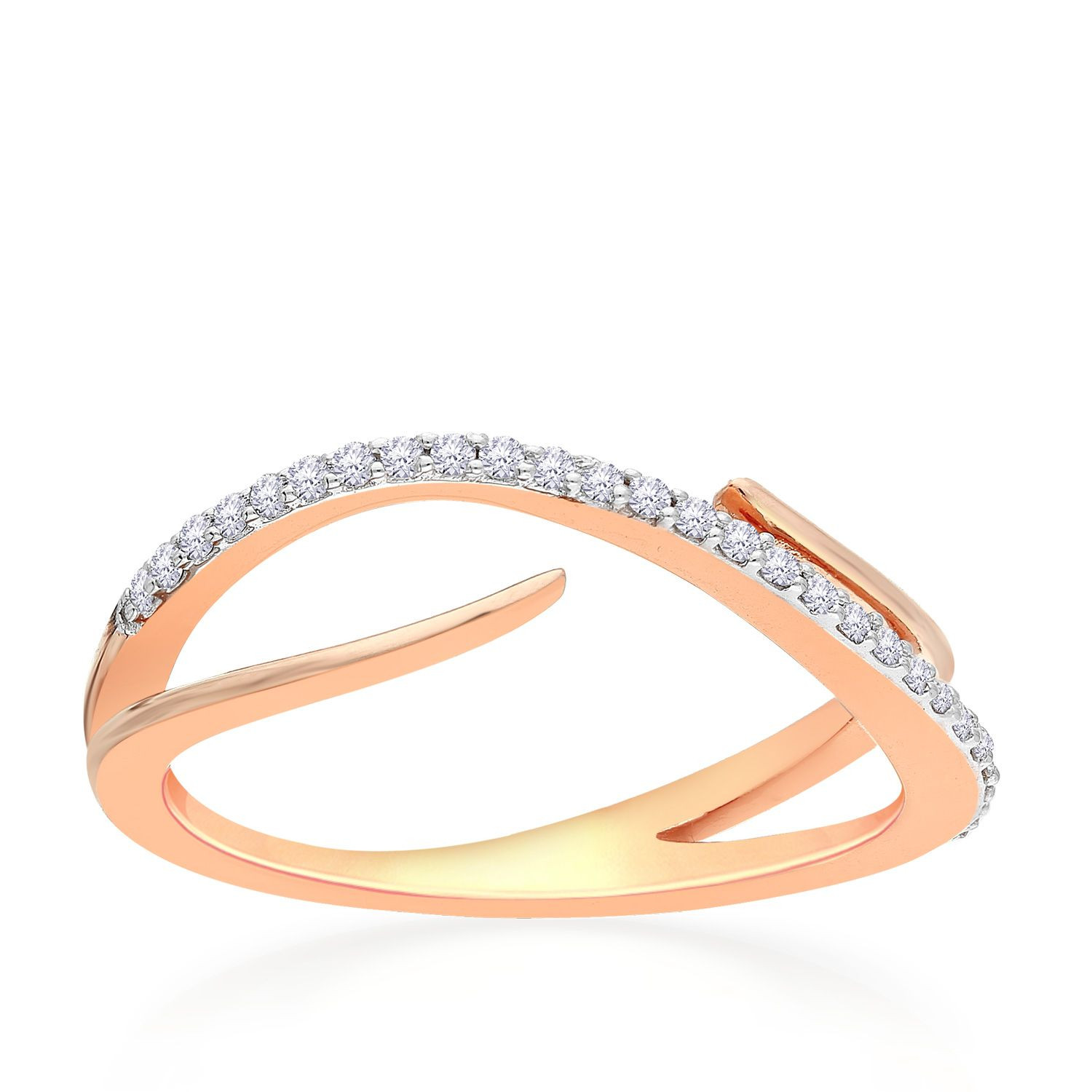 Mine Diamond Studded Gold Casual Ring FRTND10029