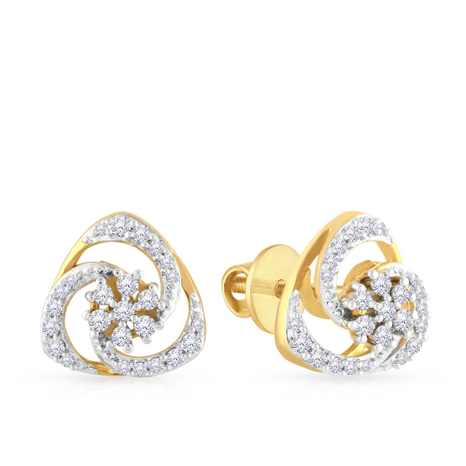 Mine Diamond Studded Studs Gold Earring JIESIL633