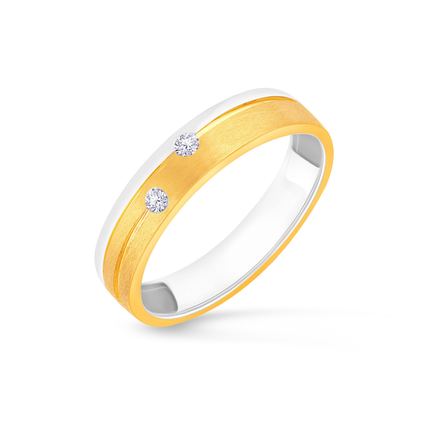 Mine Diamond Two Stone Bezel Set Ring For Men'S