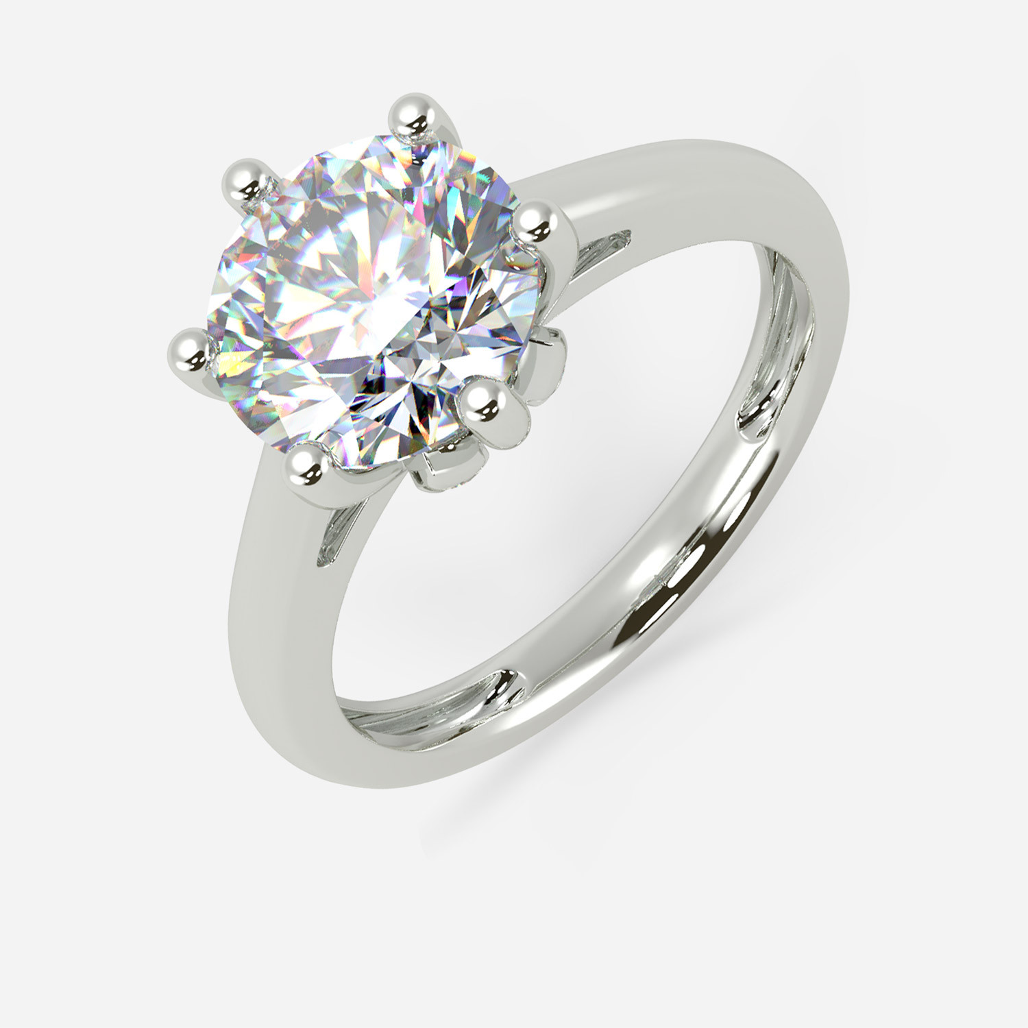 Mine Solitaire White Gold Ring Mount JRO0709W
