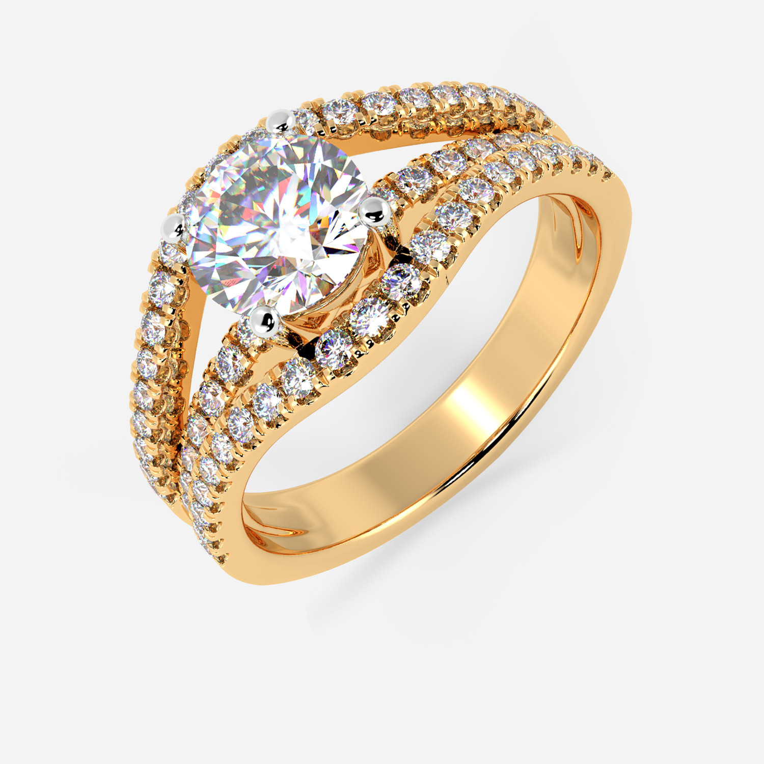 Mine Solitaire Yellow Gold Ring Mount KR-JRS19131HY