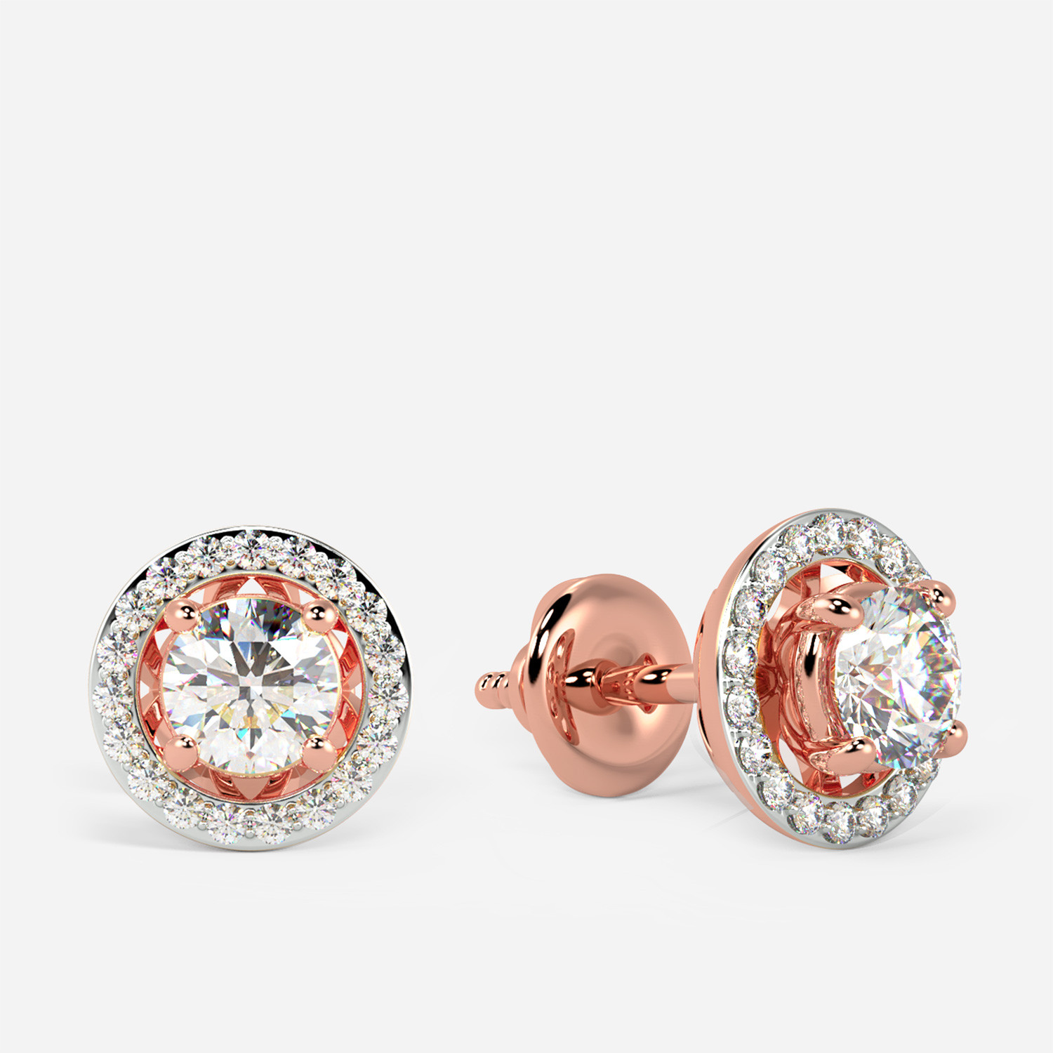Mine Solitaire Rose Gold Earring Mount MBER00112AR