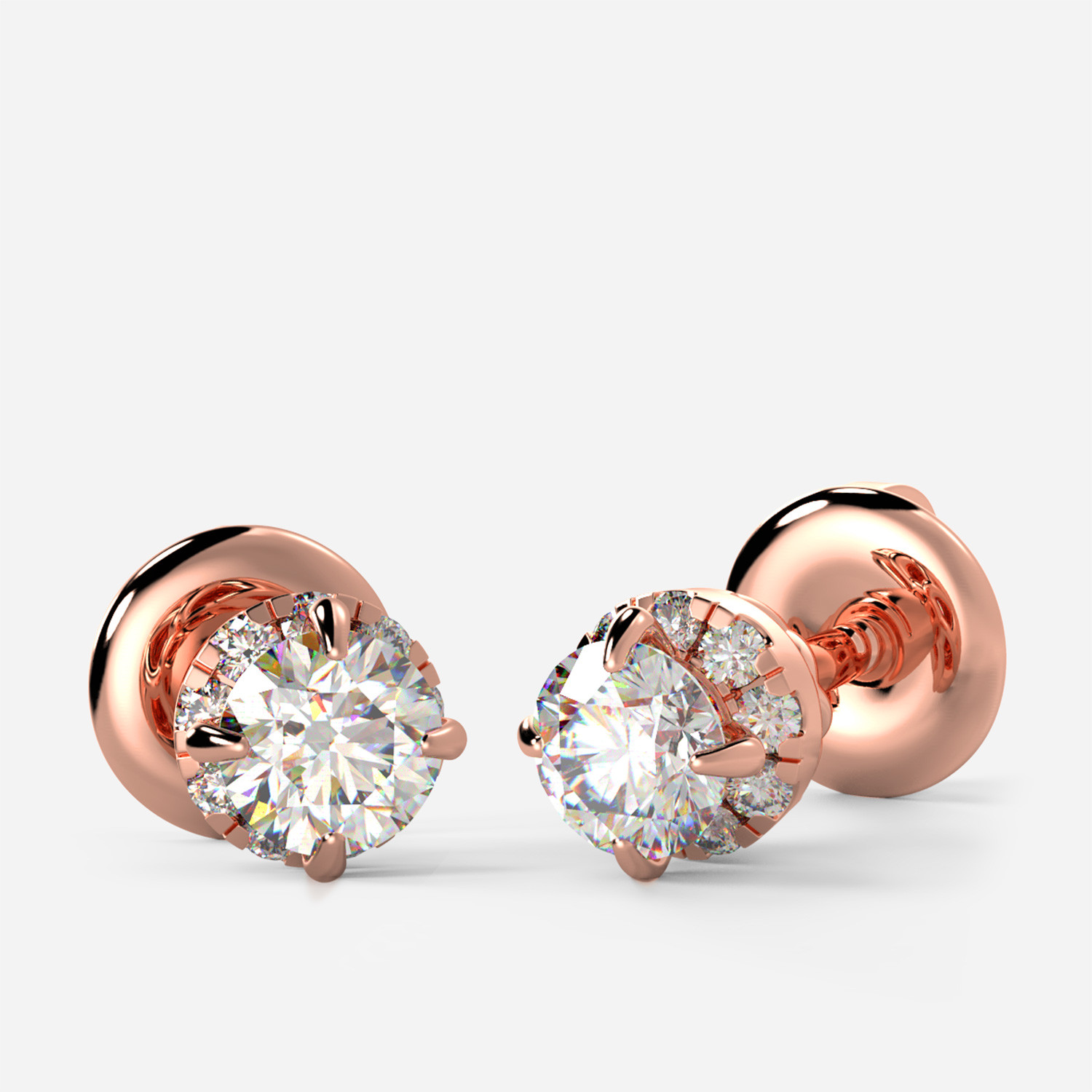 Mine Solitaire Rose Gold Earring Mount MBER10112AR