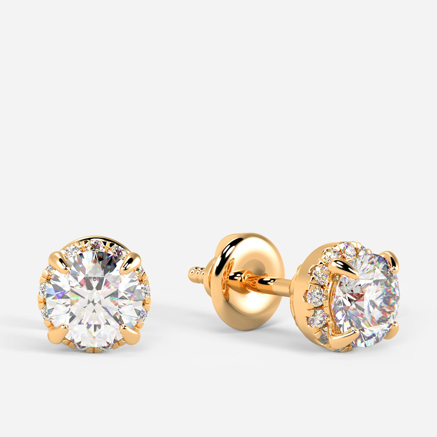 Mine Solitaire Yellow Gold Earring Mount MBER10112EY