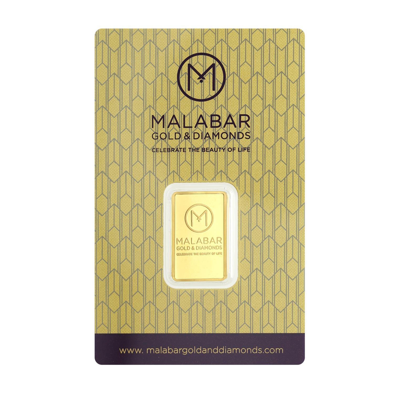 Malabar Gold 24k 999 Purity Fine Gold Certified 10g Rose Bar