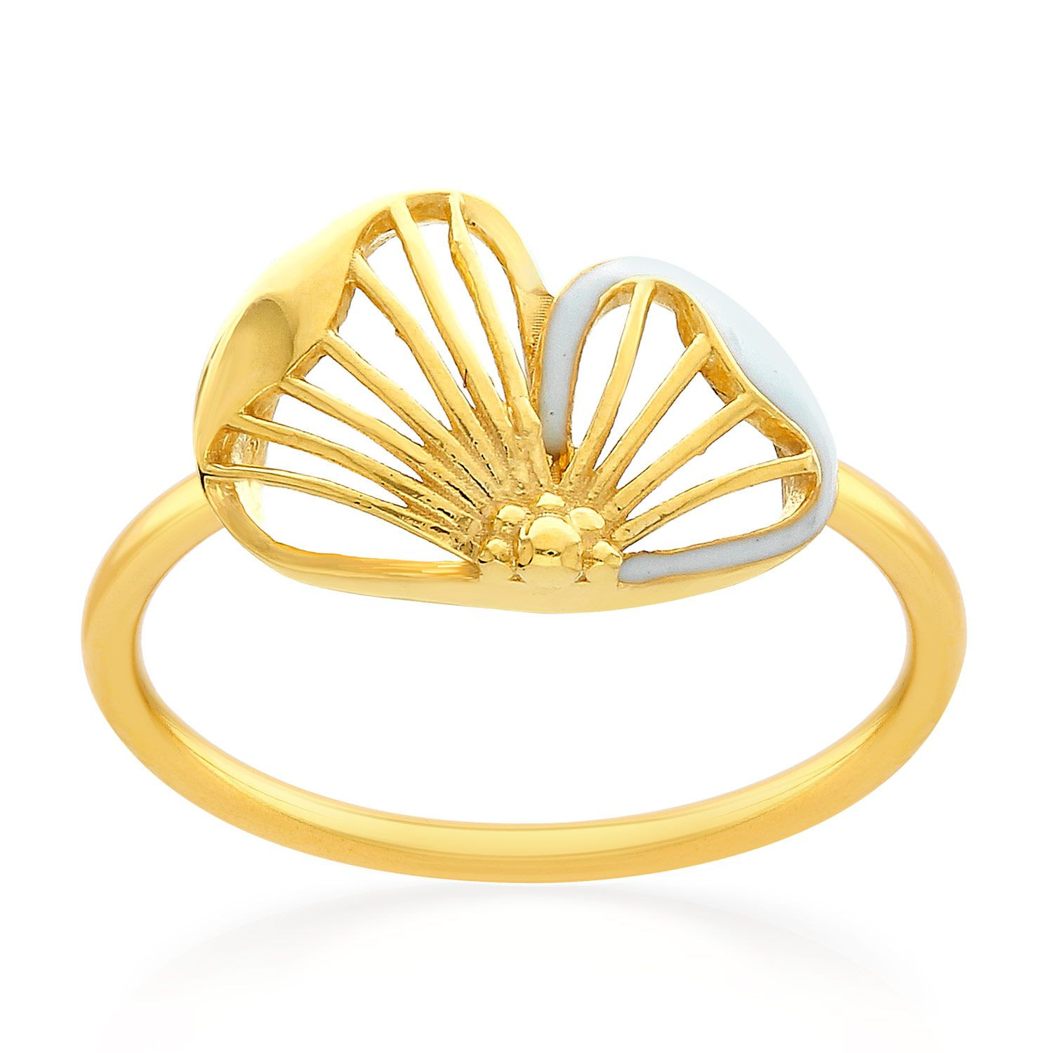 Malabar 22 KT Gold Studded Casual Ring MGFDZRG0025