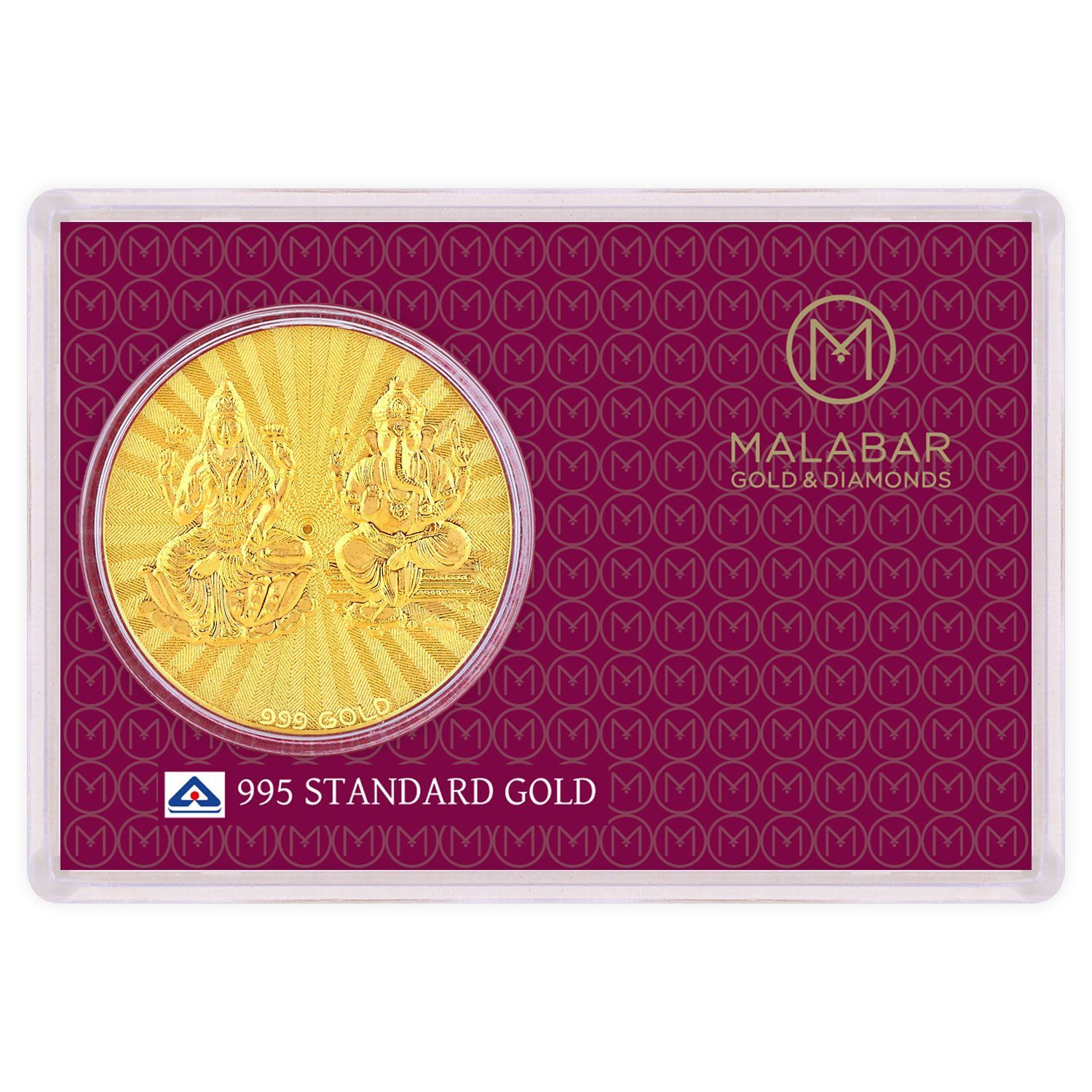 Malabar Gold Designer Coin 995 Purity Laxmi and Ganapati MGLG995D