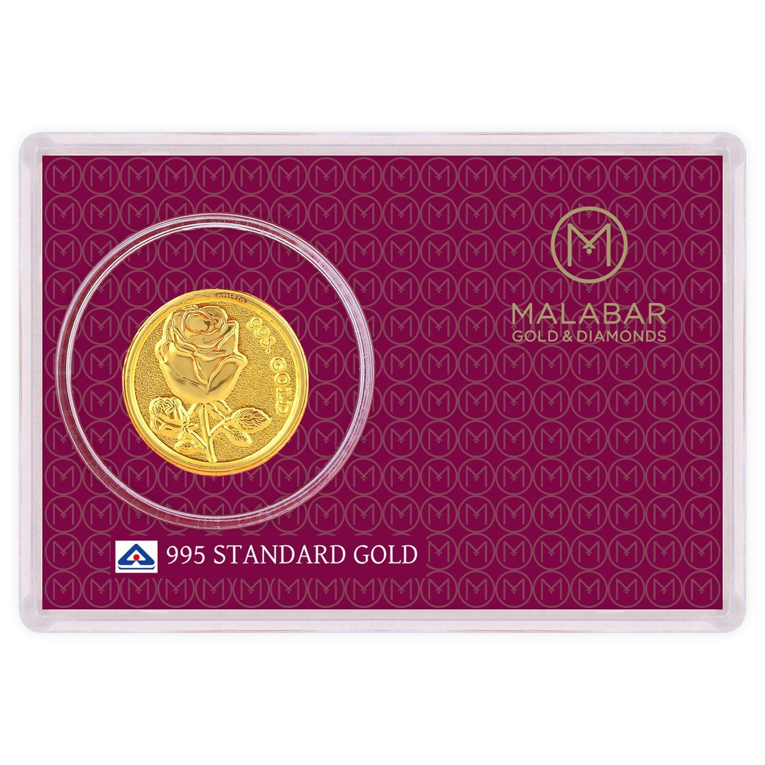 Malabar Gold Designer Coin 995 Purity Rose MGRS995B