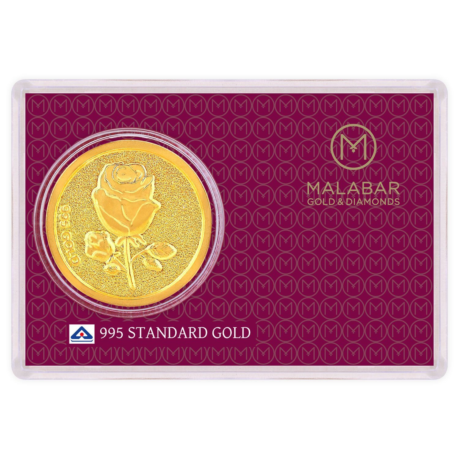 Malabar Gold Designer Coin 995 Purity Rose MGRS995C