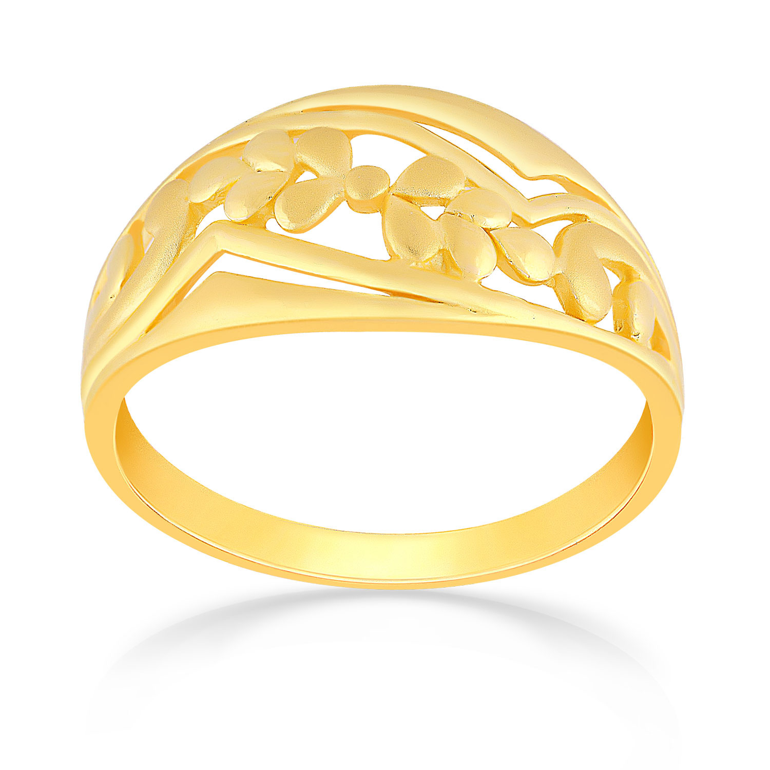 Malabar 22 KT Gold Studded Broad Ring MHAAAAAAEONG