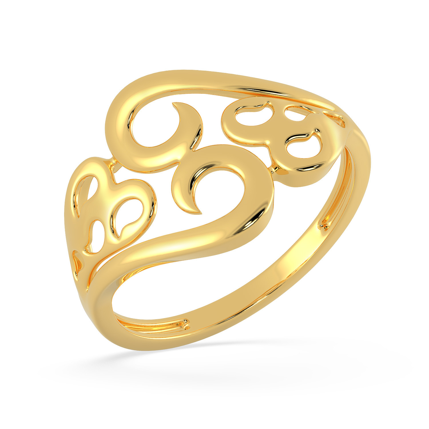 Malabar 22 KT Gold Studded Casual Ring MHAAAAAAEOPS
