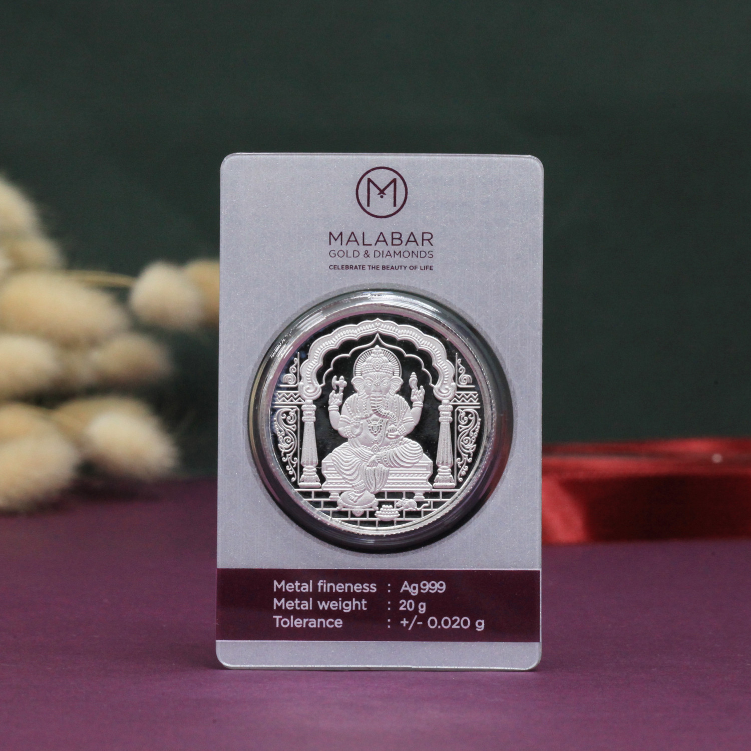 999 Purity 20 Grams Ganesh Silver Coin MSGAPL999P020G