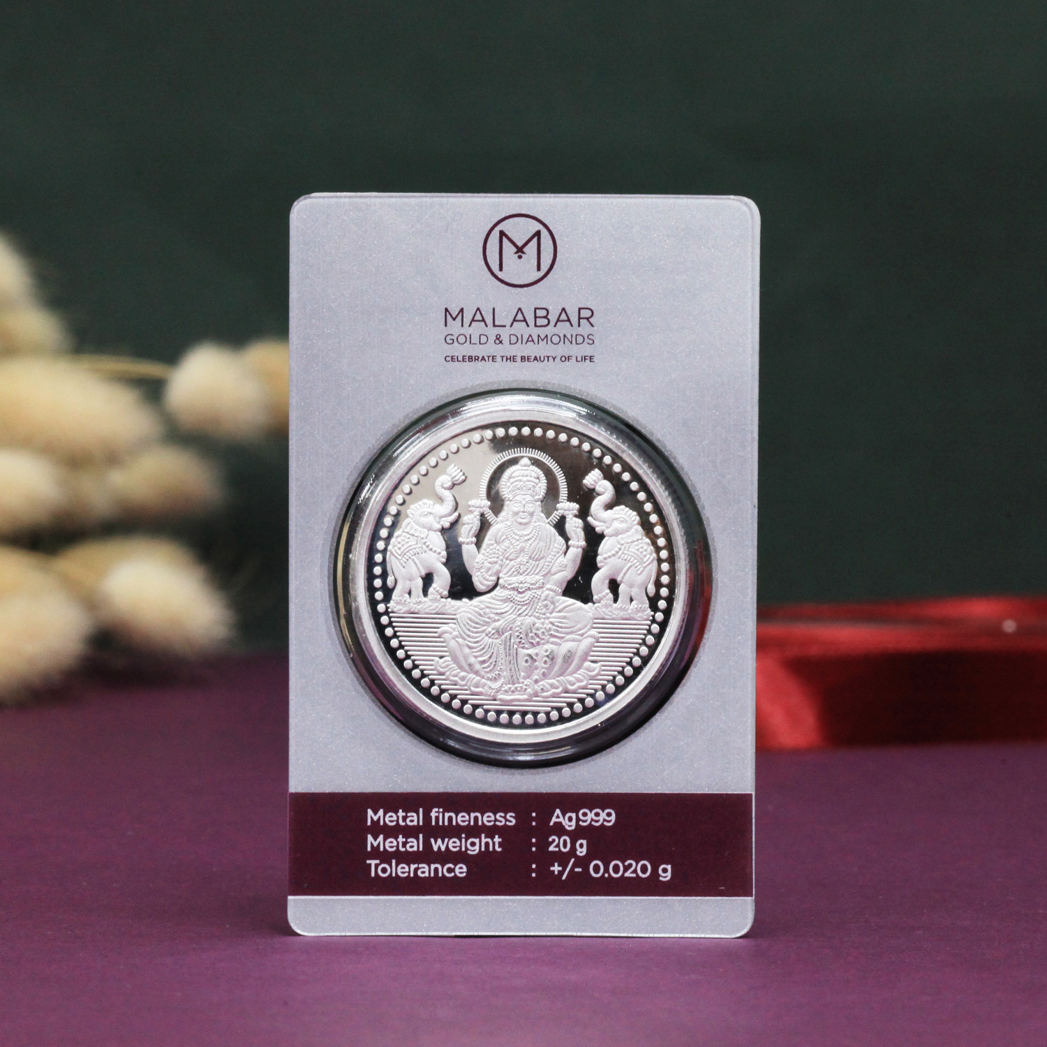 999 Purity 20 Grams Laxmi Silver Coin MSLXPL999P020G