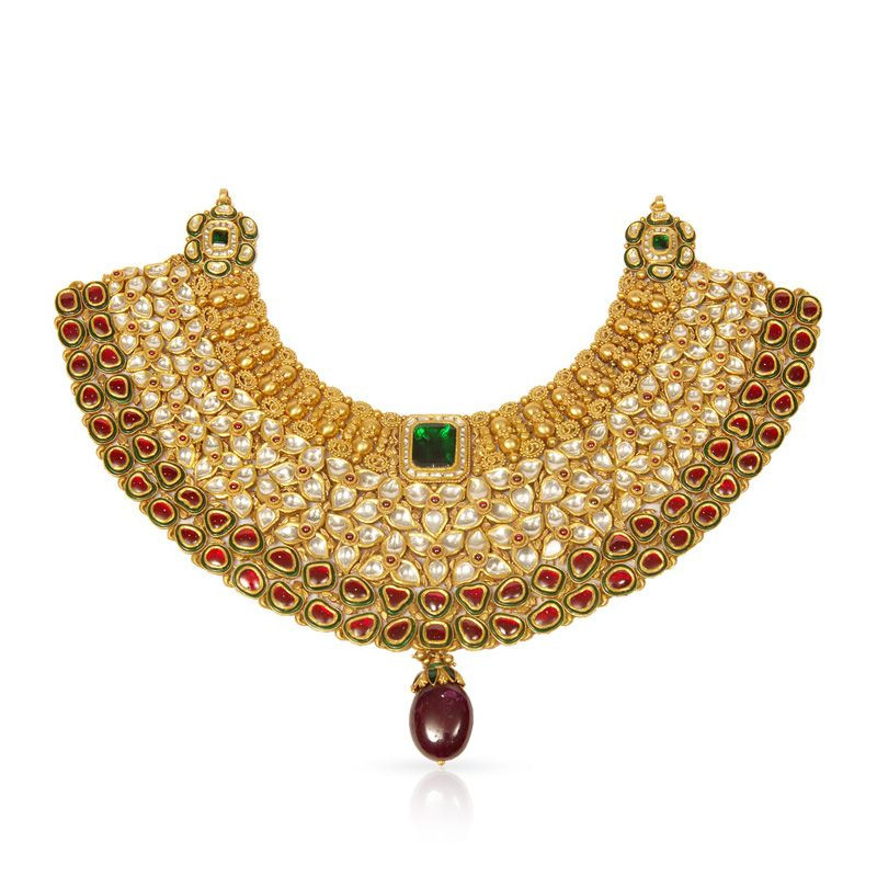 Bollywood Bride Gold Necklace NANQBIN04482