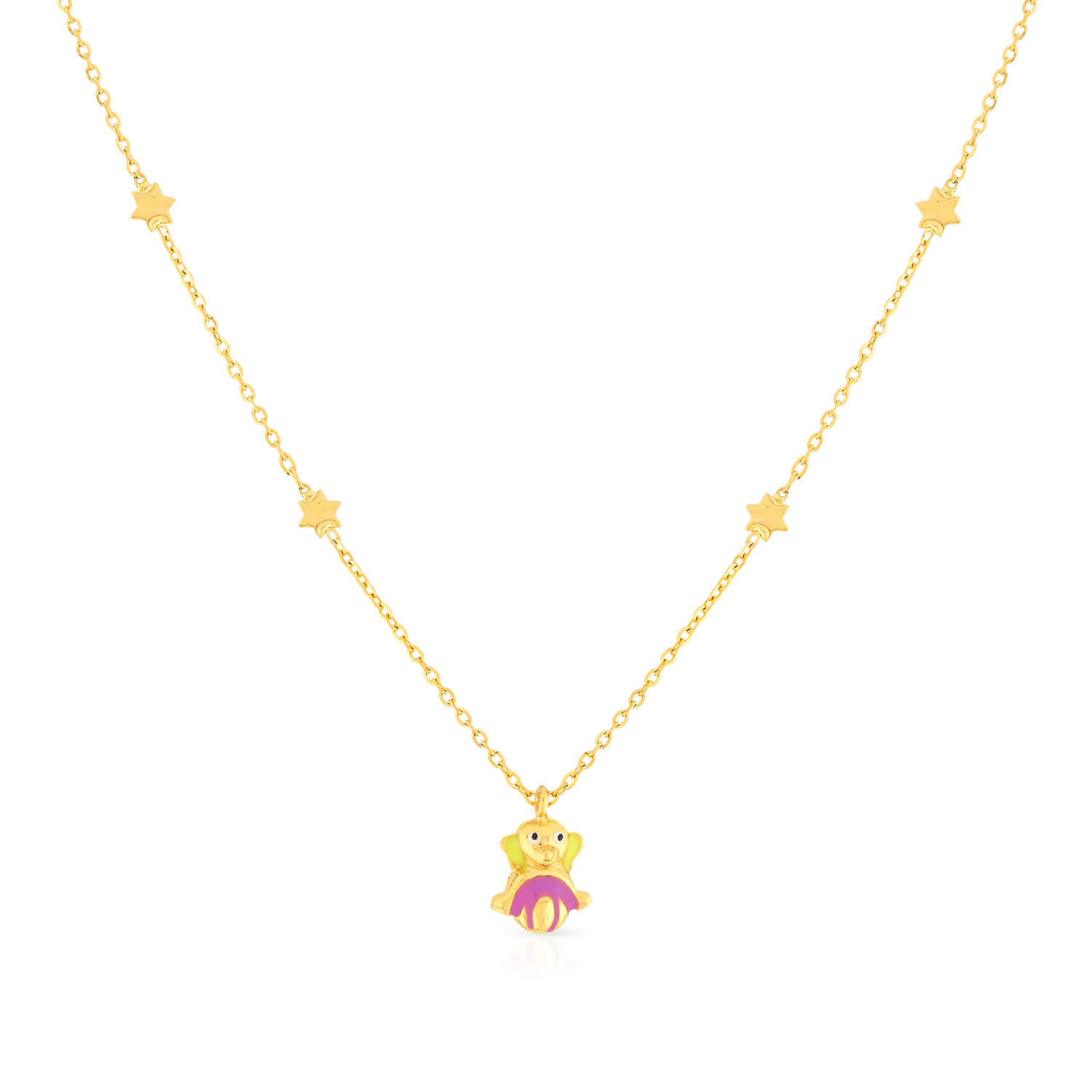 Starlet 22 KT Gold Studded Necklace For Kids NKKDNOSG001