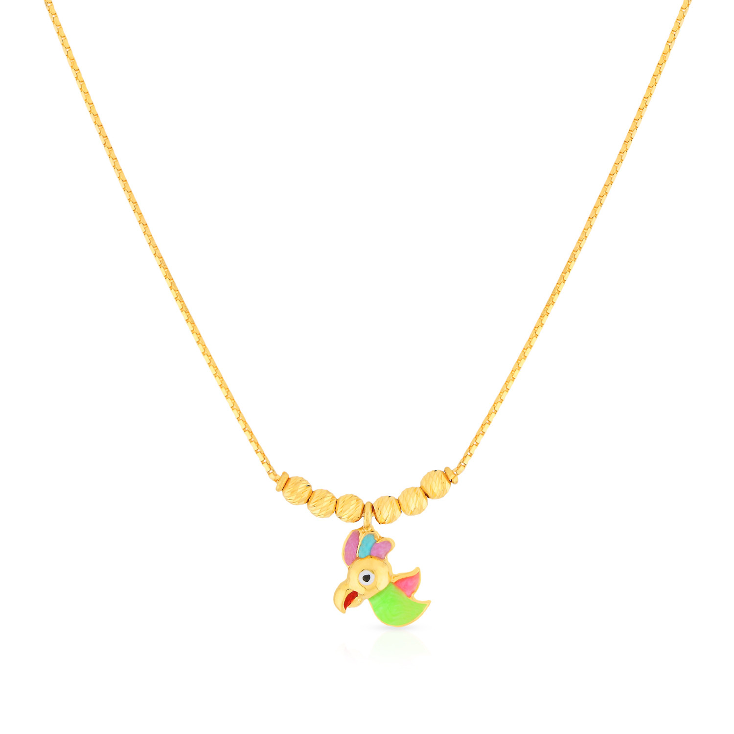 Starlet 22 KT Gold Studded Necklace For Kids NKKDNOSG002