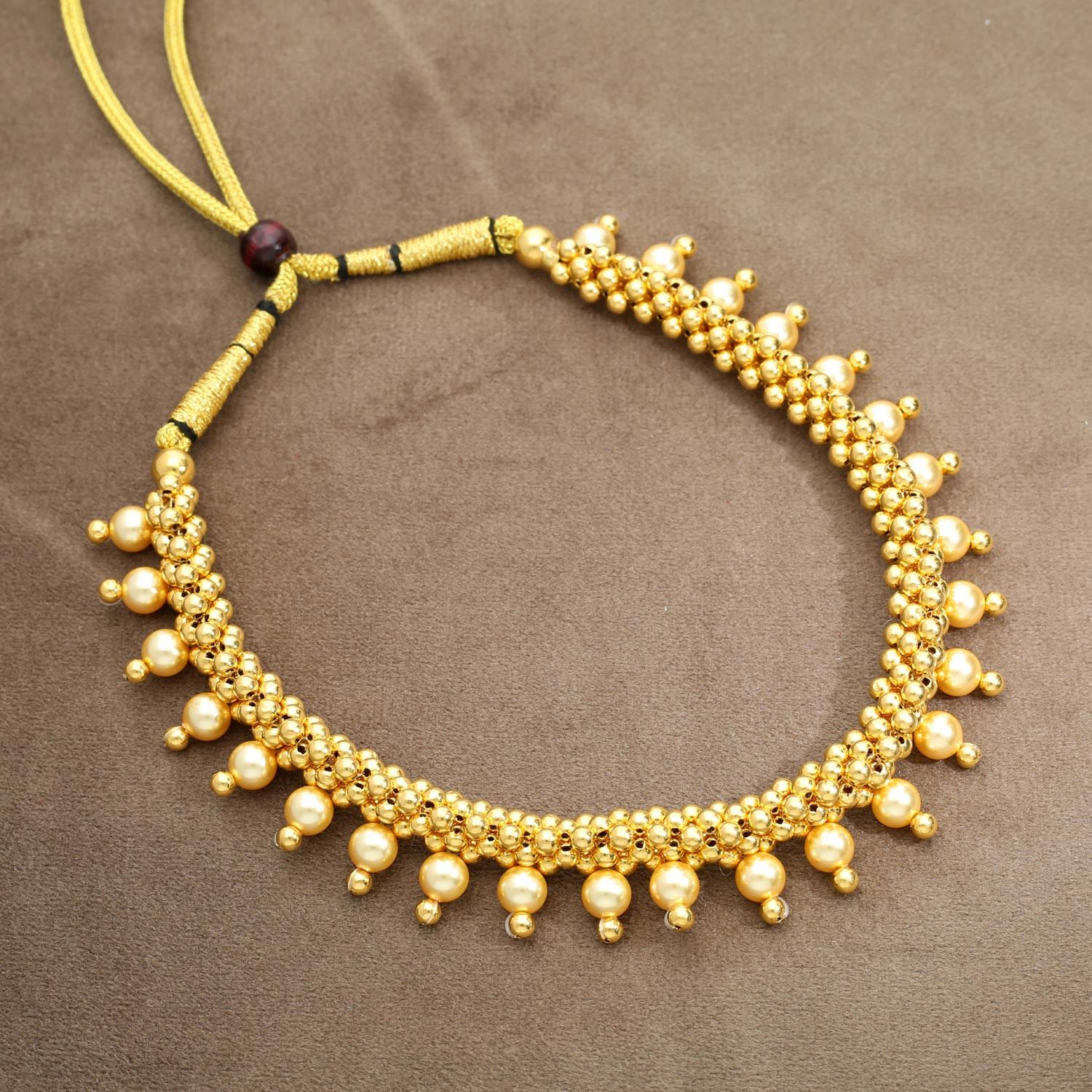 Malabar 22 KT Gold Studded  Necklace NKPJTH017