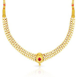 Malabar 22 KT Gold Studded  Necklace NNKTH002