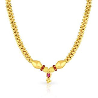 Malabar 22 KT Gold Studded  Necklace NNKTH009