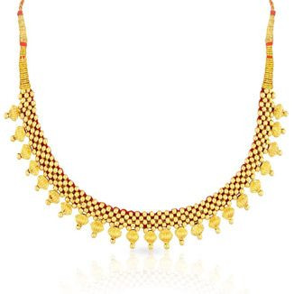 Malabar 22 KT Gold Studded  Necklace NNKTH017