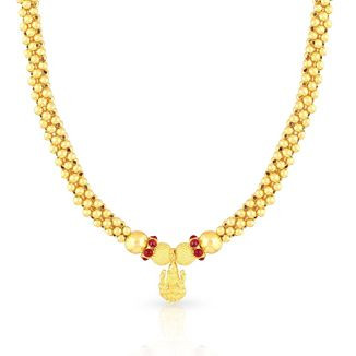 Malabar 22 KT Gold Studded  Necklace NNKTH023