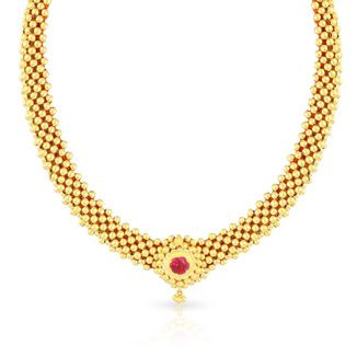 Malabar 22 KT Gold Studded  Necklace NNKTH026
