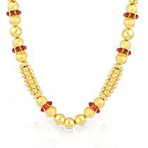 Malabar 22 KT Gold Studded Semi Long Necklace NNKTH038