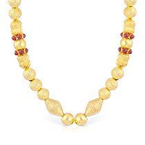 Malabar 22 KT Gold Studded Semi Long Necklace NNKTH049
