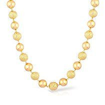Malabar 22 KT Gold Studded Semi Long Necklace NNKTH054