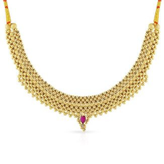 Malabar 22 KT Gold Studded  Necklace NNKTH061