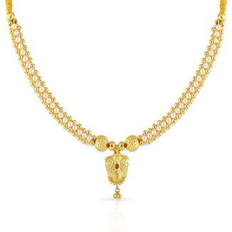 Malabar 22 KT Gold Studded  Necklace NNKTH063