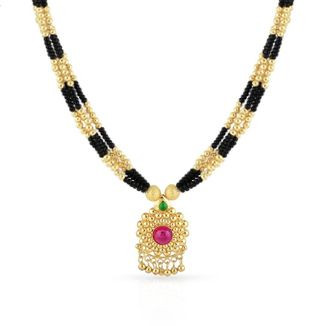 Malabar 22 KT Gold Studded  Necklace NNKTH066