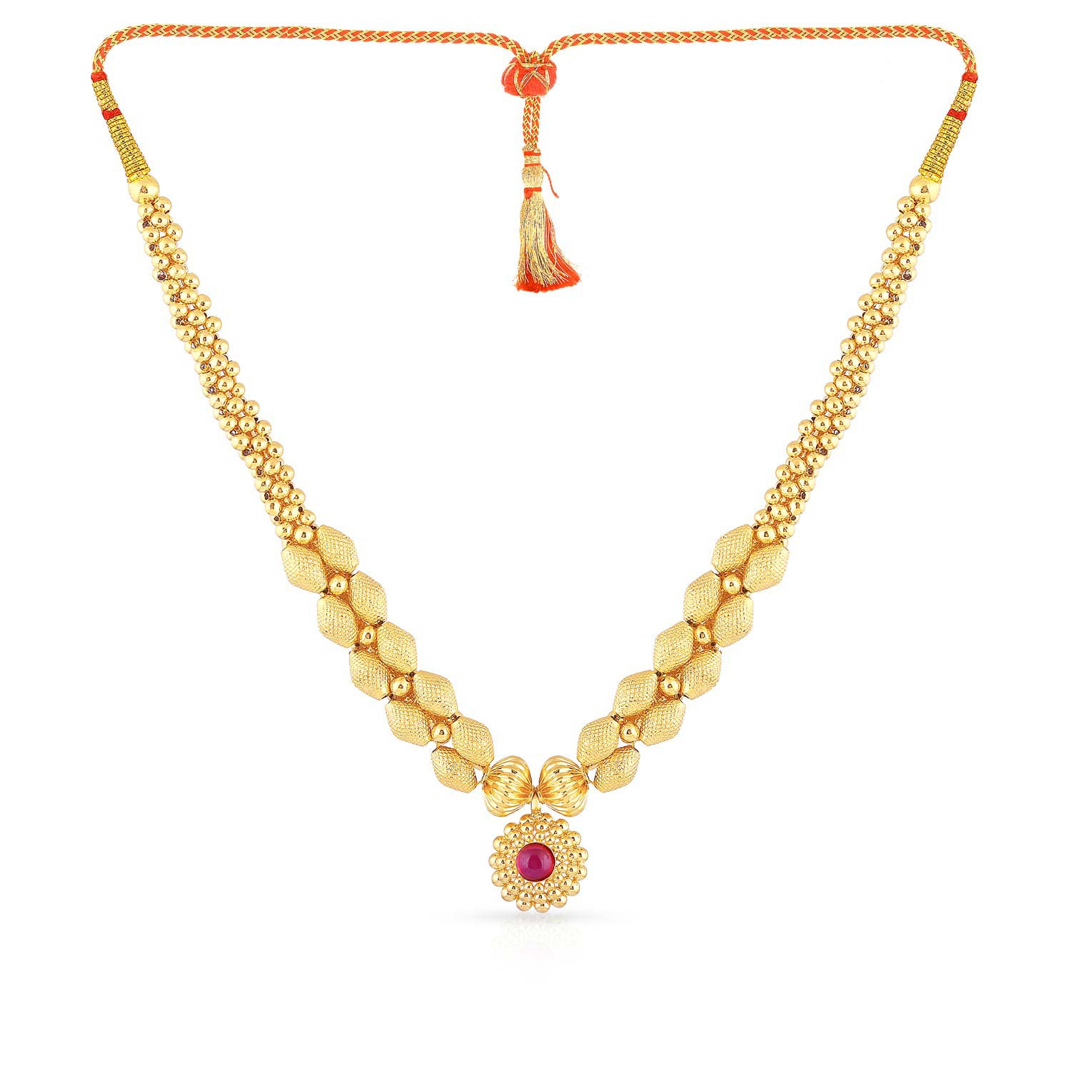 Malabar 22 KT Gold Studded  Necklace NNKTH067
