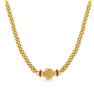 Malabar 22 KT Gold Studded  Necklace NNKTH071