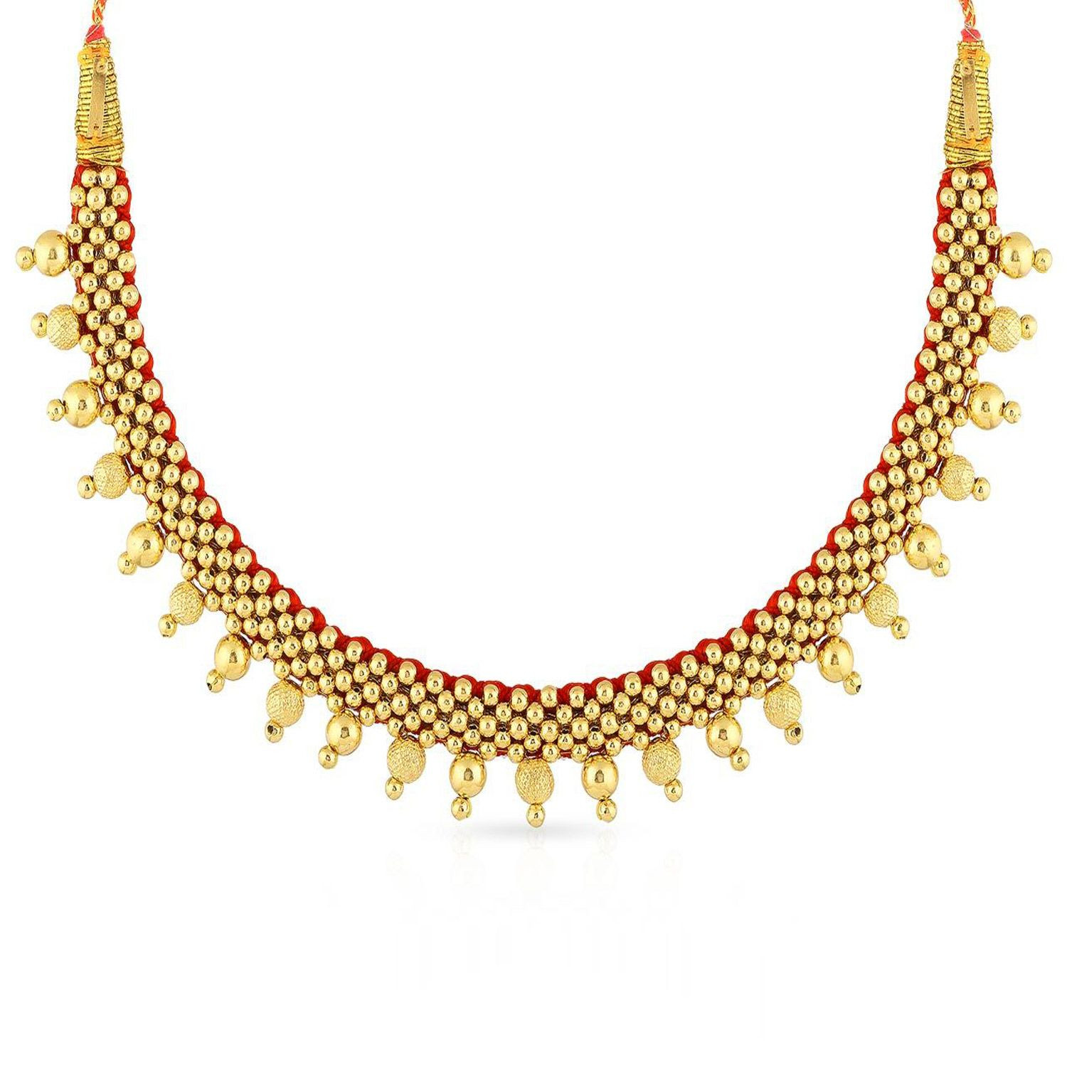 Malabar 22 KT Gold Studded  Necklace NNKTH080